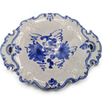 Vassoio Centrotavola in Ceramica Made in Italy - Design Barocco Bianco e Blu