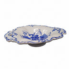 Vassoio Centrotavola in Ceramica Made in Italy - Design Barocco Bianco e Blu