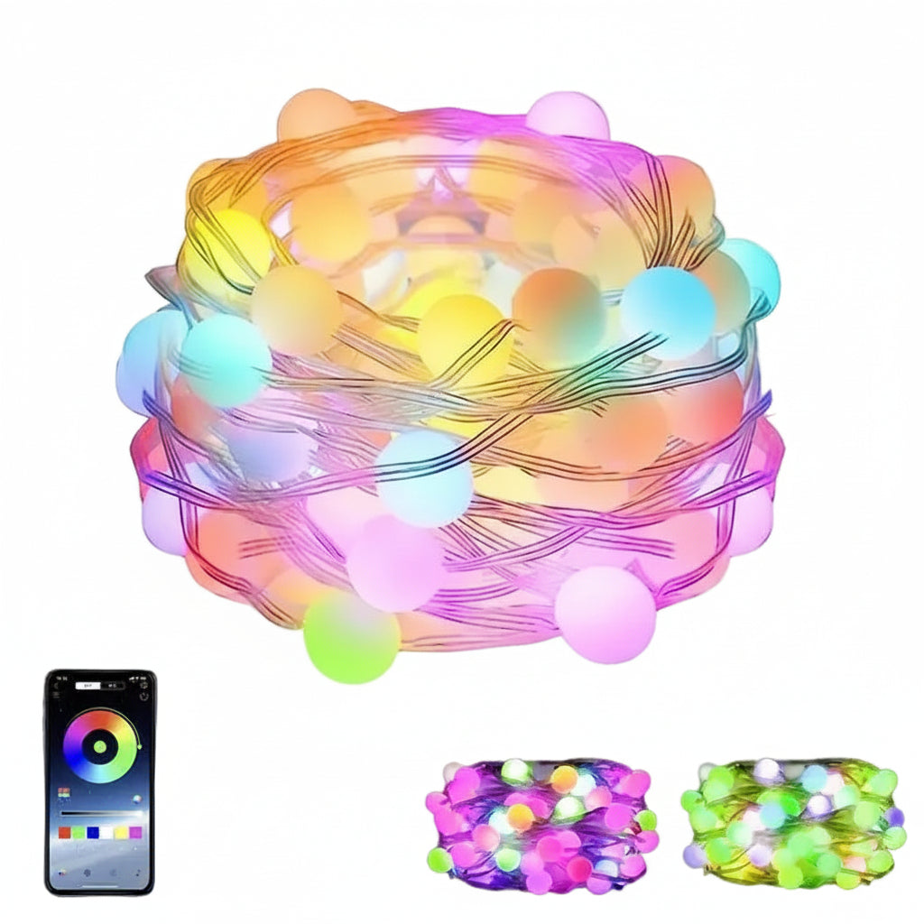 Luci natalizie catena luminosa multicolor decorazioni natalizi  50 led 7.50 metri