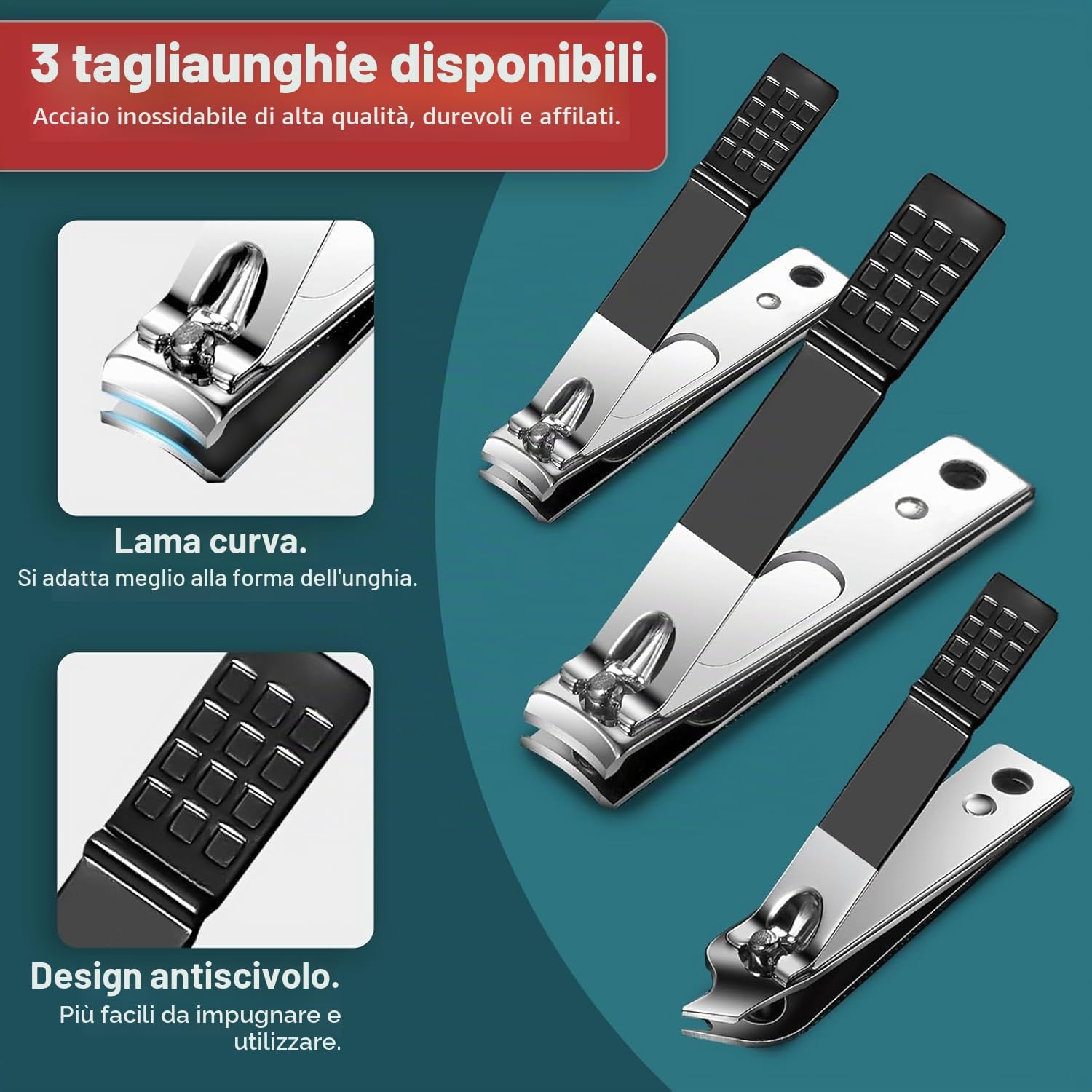 Set Manicure e Pedicure Professionale 18 Pezzi con Custodia