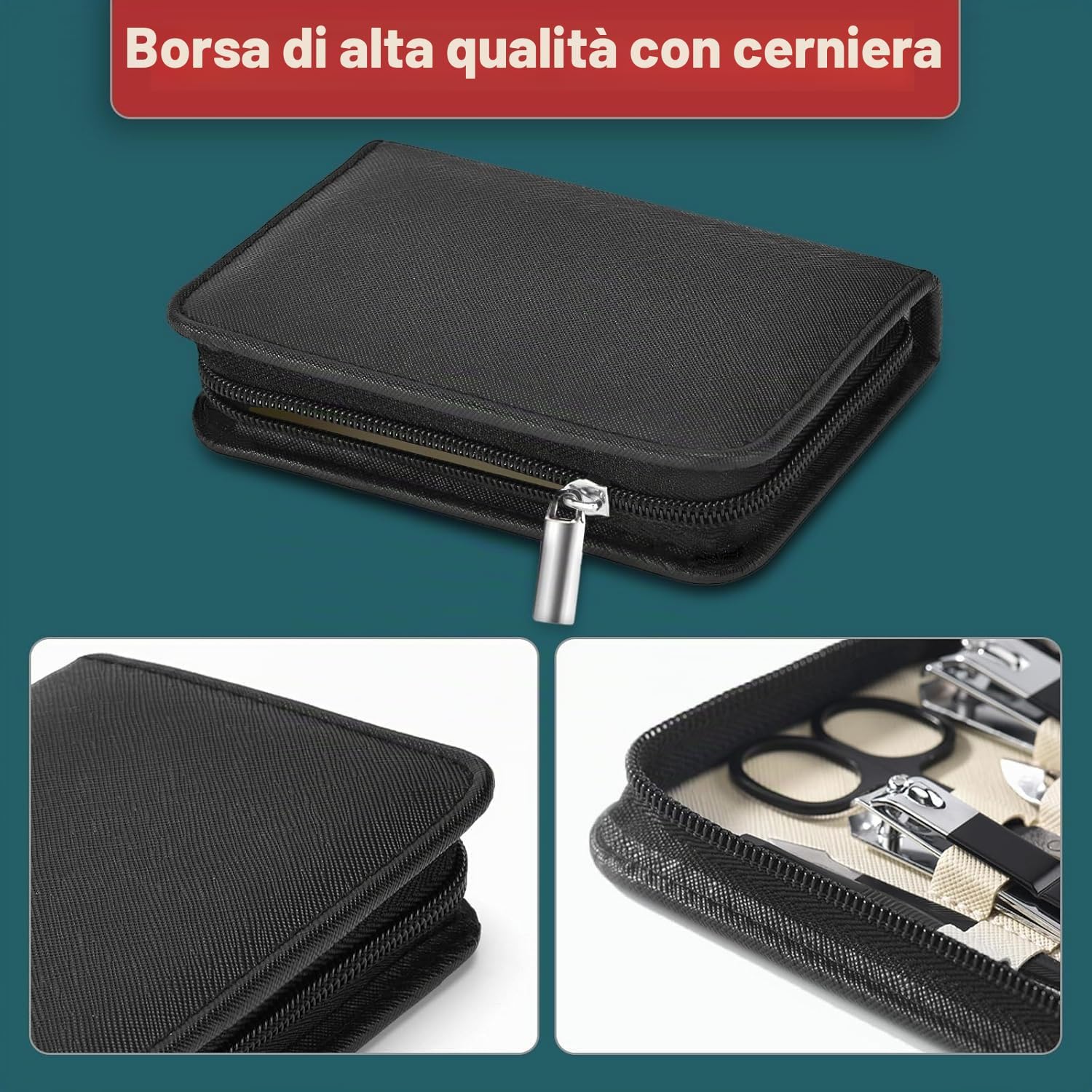 Set Manicure e Pedicure Professionale 18 Pezzi con Custodia