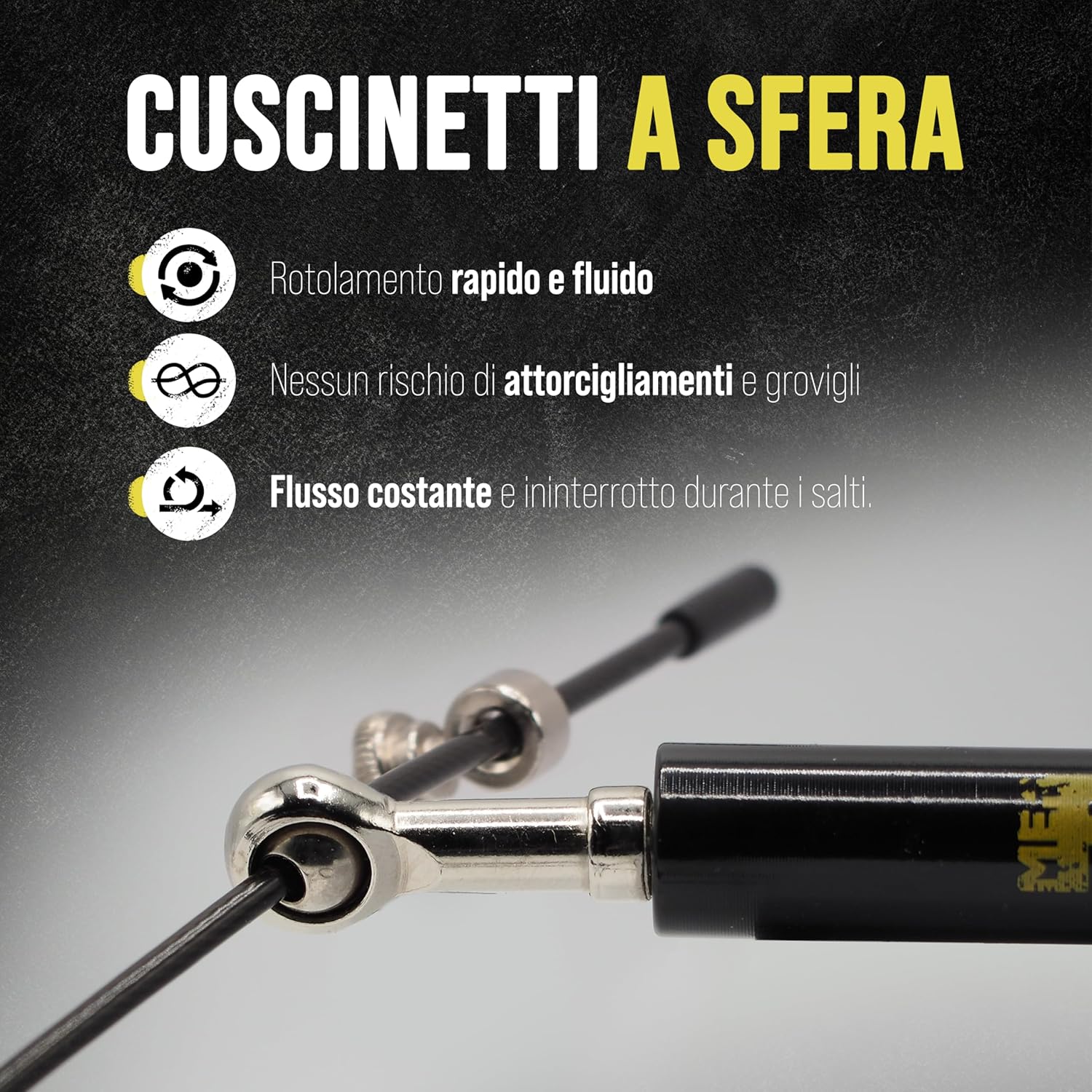 Corda per Saltare Professionale in Acciaio Regolabile Nero