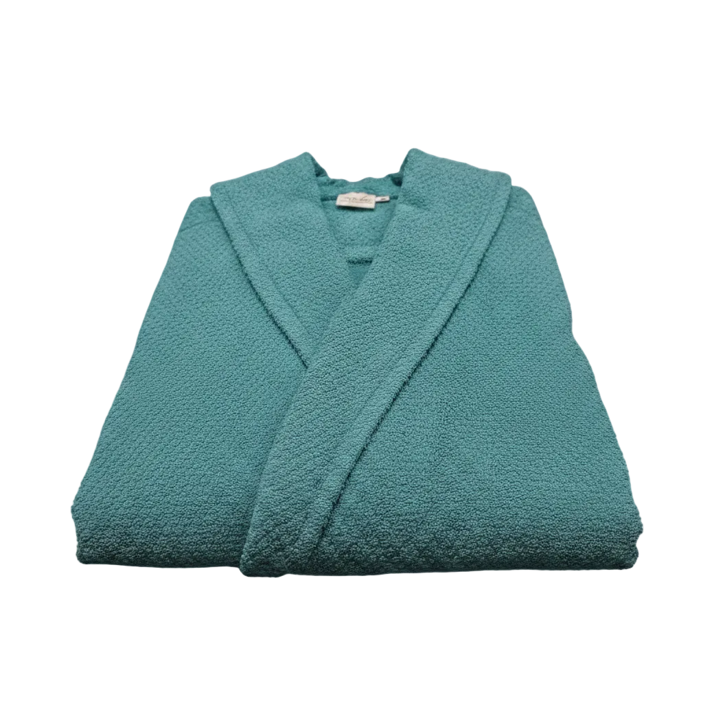 Accappatoio Unisex Taglia M con Cappuccio in Cotone 450gr/mq – Verde