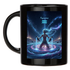 Tazza Mug Acquario Nera - Idea Regalo, Ceramica, Colazione, Latte, Caffè, Tè