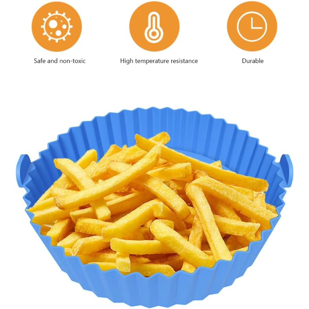 Set 10PZ Vassoi in Silicone da 20 cm per Friggitrice ad Aria – Riutilizzabili, Antiaderenti, Resistenti al Calore fino a 260°C – Adatti anche per Forno, Microonde e Lavastoviglie