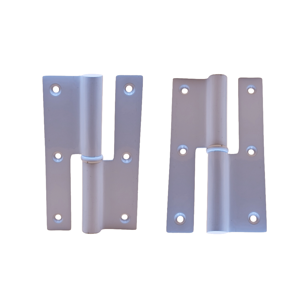 Coppia Cerniere Pesanti Porte Ottone Bianca 120x70 mm Destra D (2 Pz)