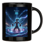 Tazza Mug Acquario Nera - Idea Regalo, Ceramica, Colazione, Latte, Caffè, Tè