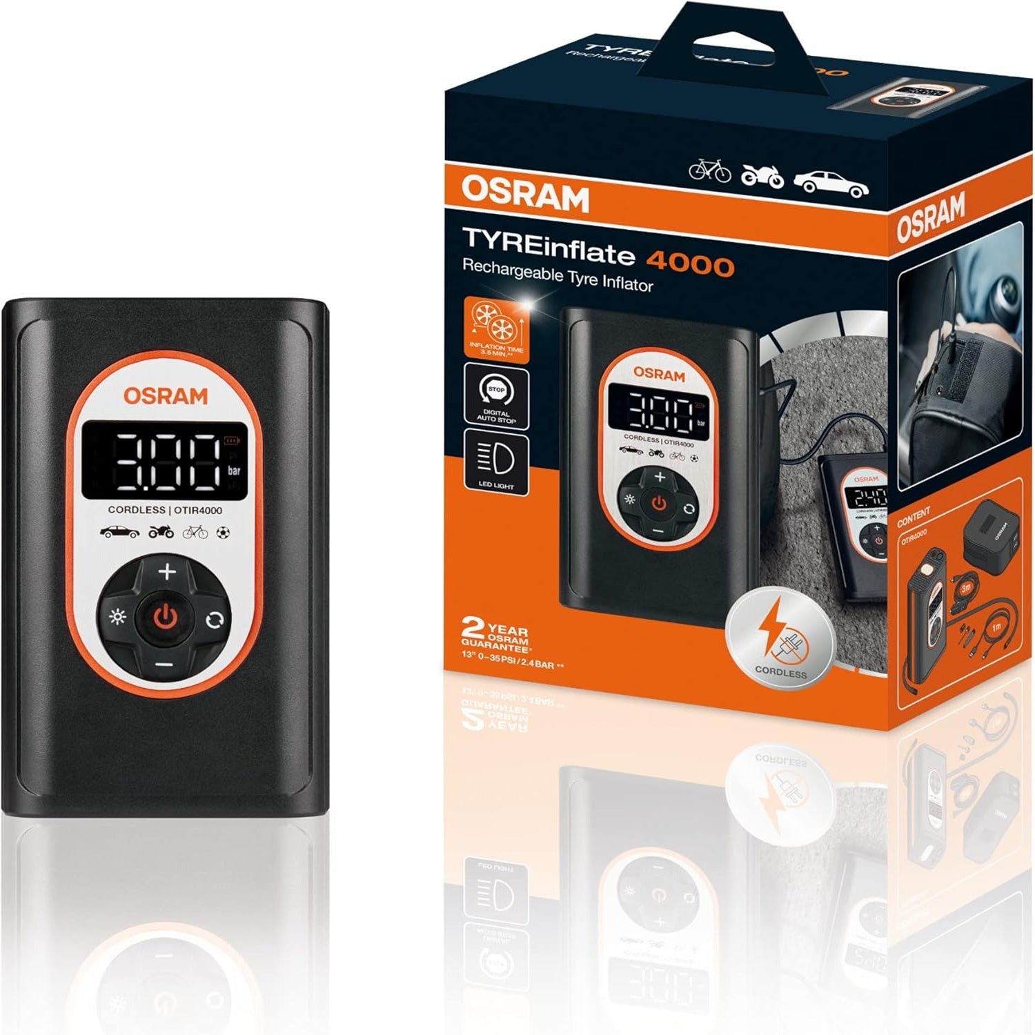 Compressore OSRAM Digitale Portatile 8,3 BAR - Ricaricabile e Potente