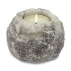 Portacandela in Sale Grigio Naturale - Design Moderno Relax