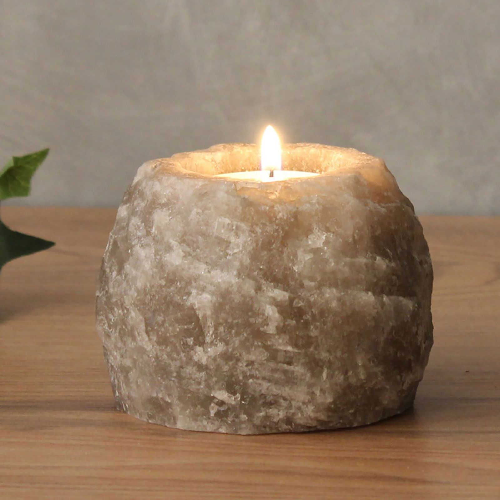 Portacandela in Sale Grigio Naturale - Design Moderno Relax