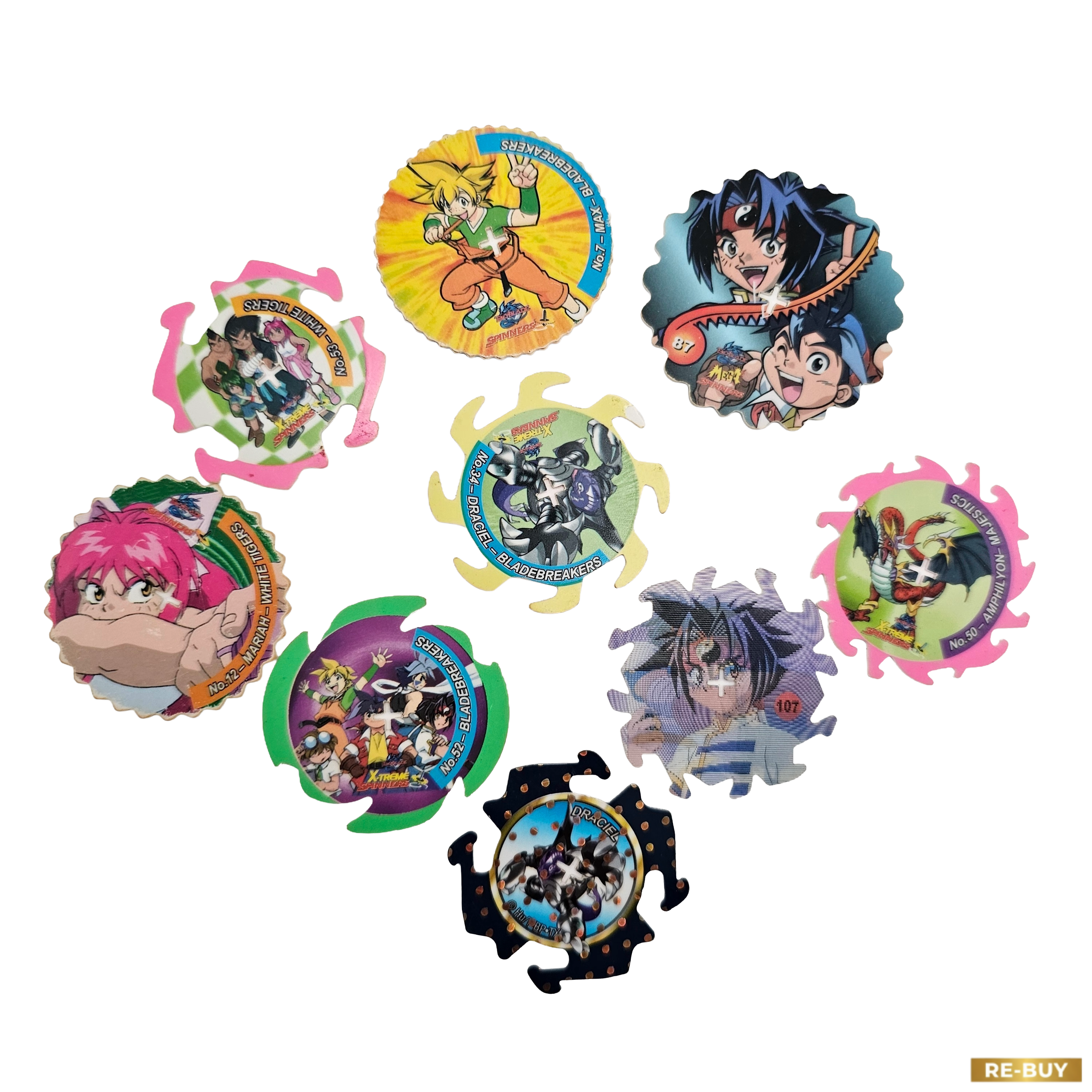 Lotto 10 X-Treme Spinners Beyblade Vintage – Personaggi Originali Anni 2000