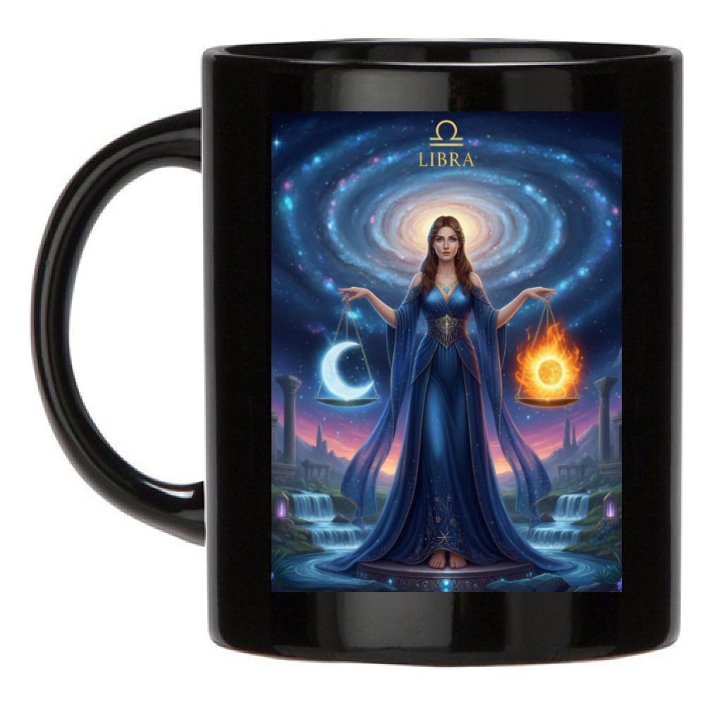Tazza Caffè Latte Bilancia - Mug Ceramica Colazione Nera