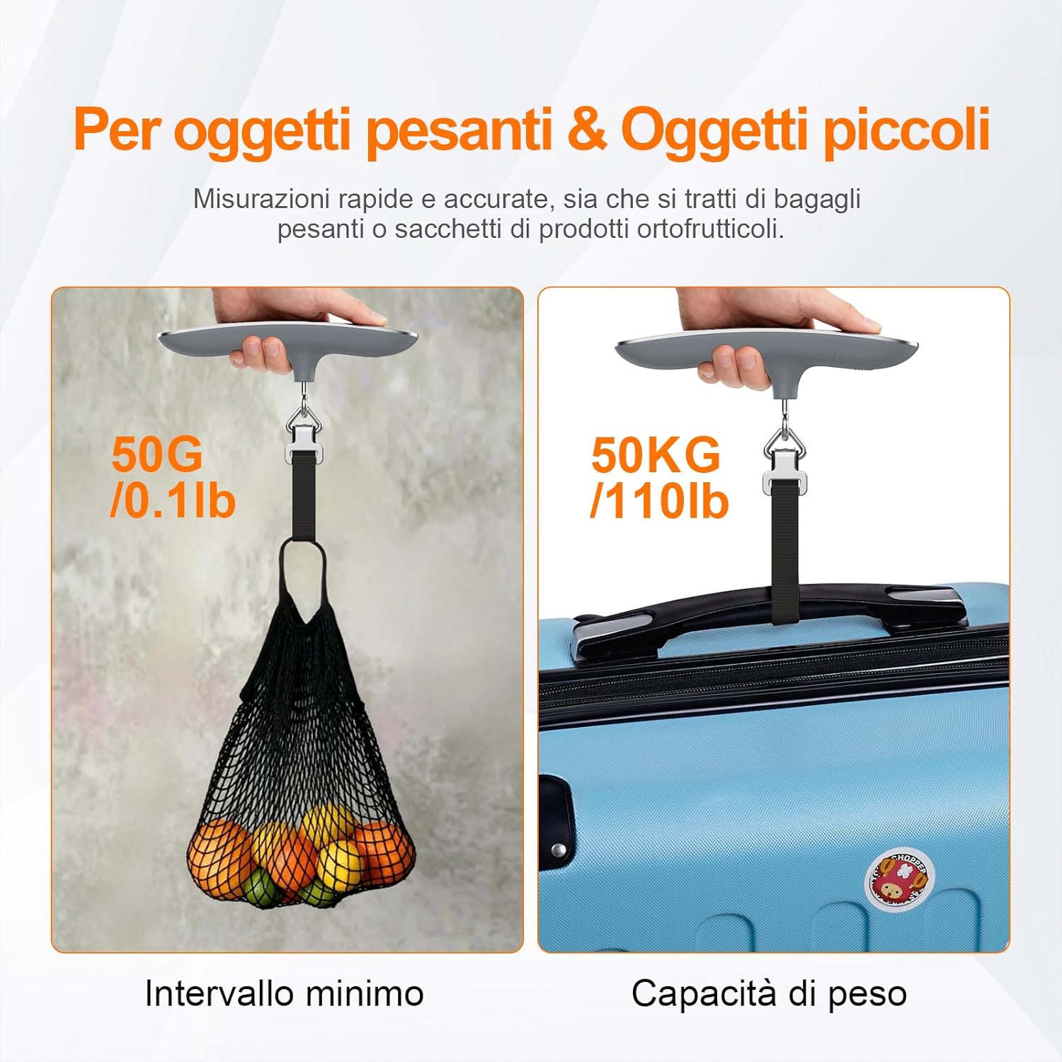 Bilancia Digitale da Bagaglio e Pacchi | con Display Retroilluminato