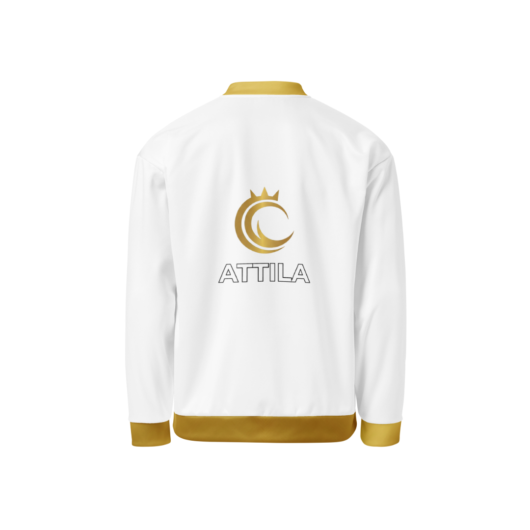 Giacca Bomber Attila", usa "Giacca Bomber Unisex Bianca Alta Qualità - Brand Attila - Stile Urban