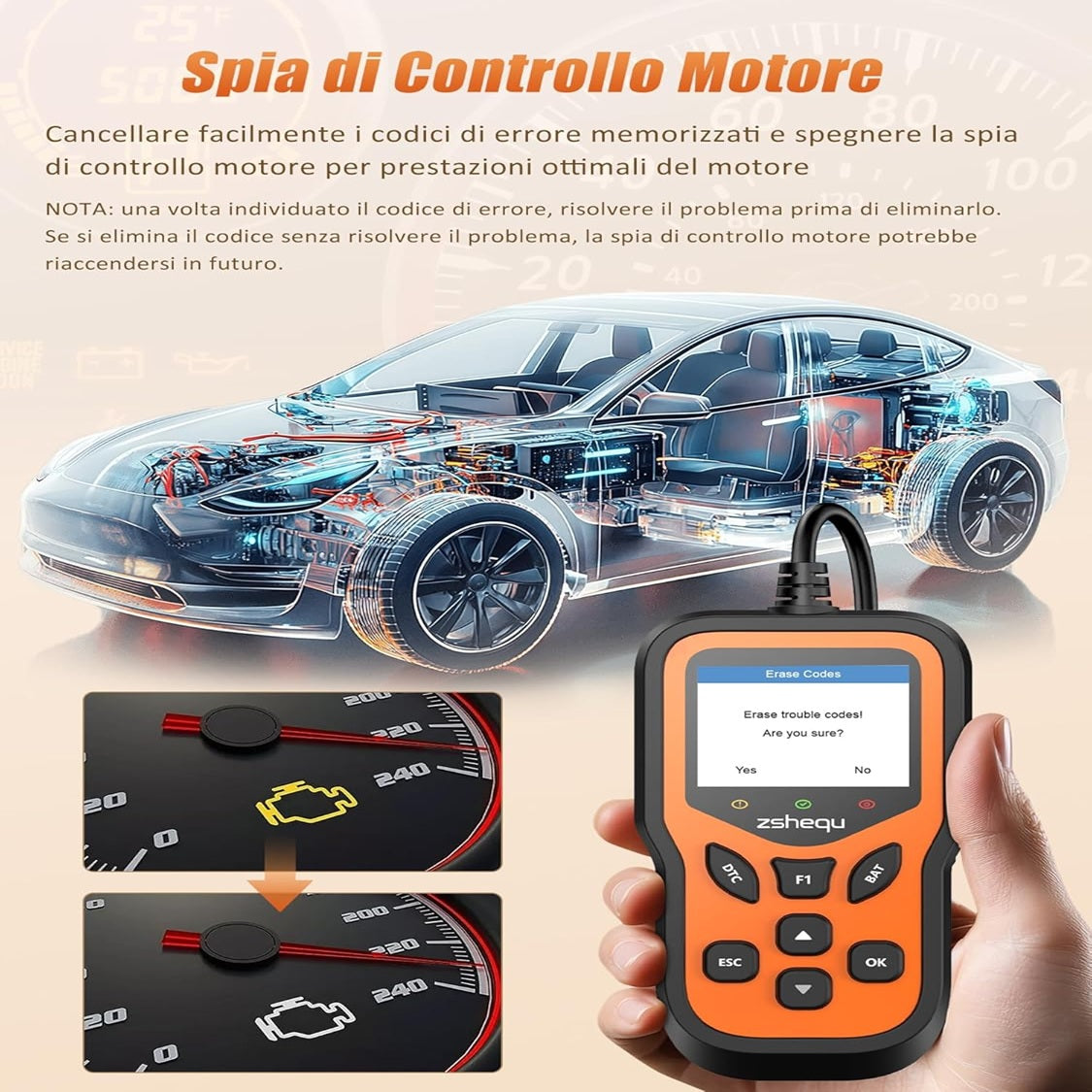 Scanner Diagnostica OBDII - 35.915 Codici Errore e Reset Motore Rapido