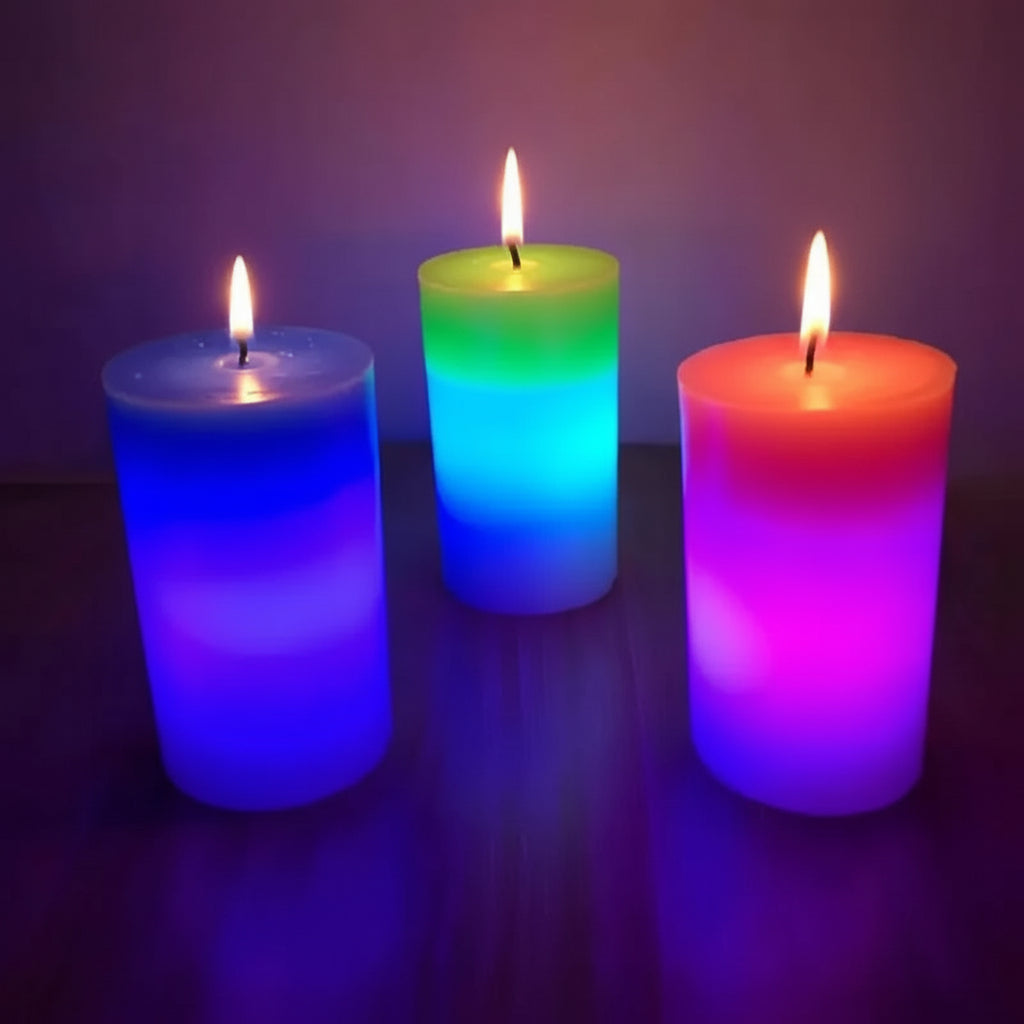 Candela Magica Arcobaleno – Effetto Colorato Solo con Fiamma Reale, Decorazione Romantica e Festiva
