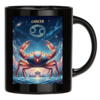 Tazza Caffè e Latte Segno Zodiacale Cancro - Mug Colazione Nera idea regalo