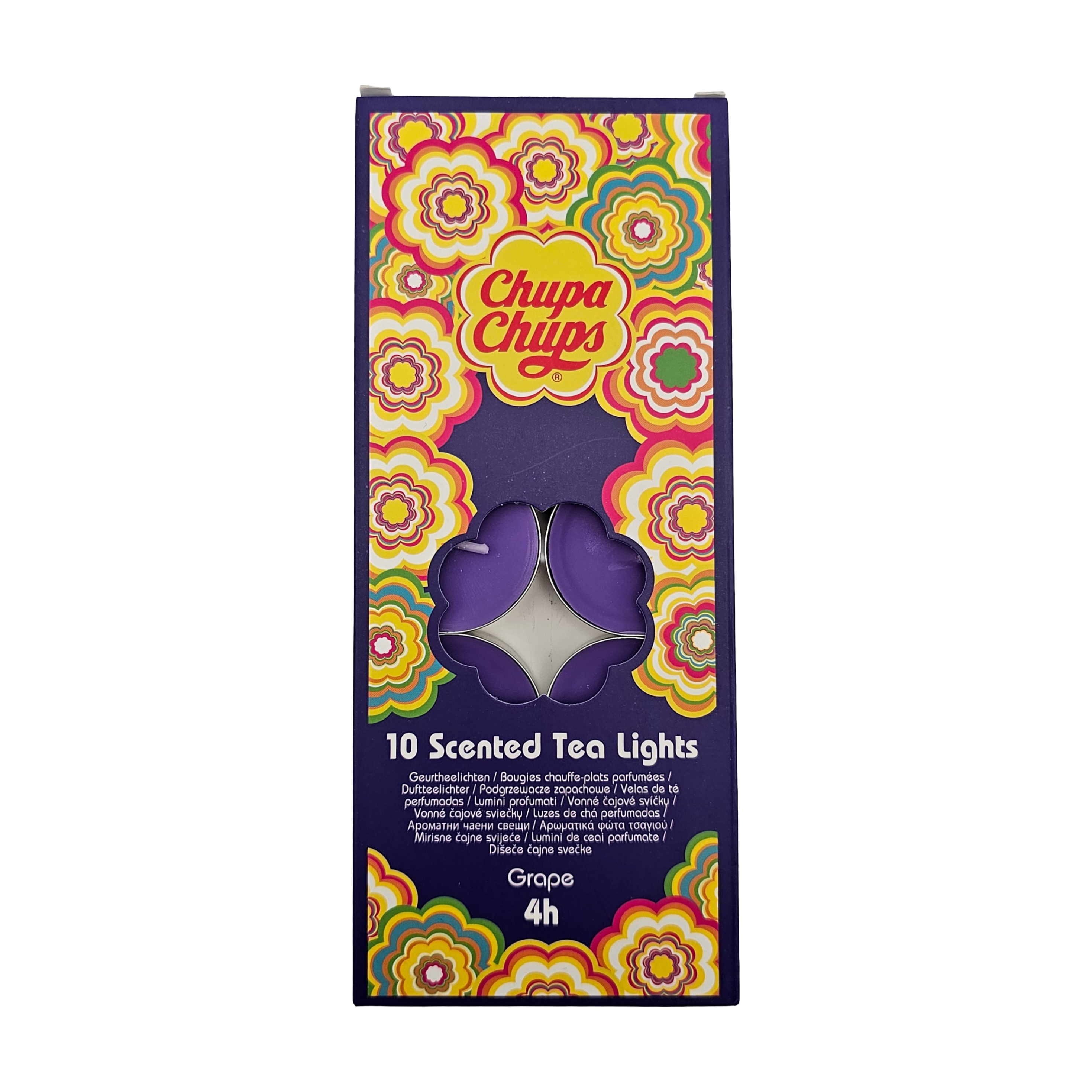 10 Candele Profumate Chupa Chups al Gusto Uva - Tea Lights Fragranza Grape