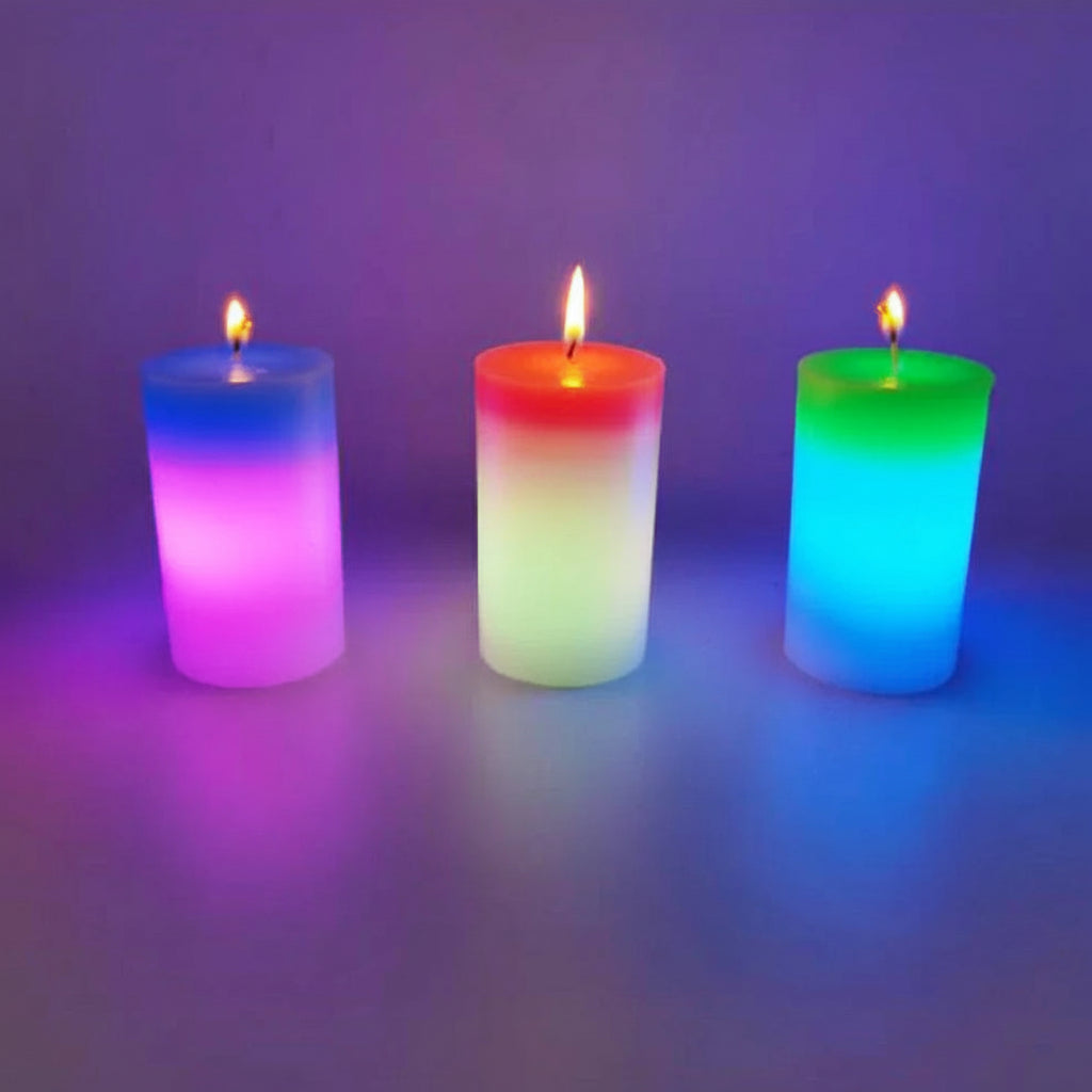 Candela Magica Arcobaleno – Effetto Colorato Solo con Fiamma Reale, Decorazione Romantica e Festiva