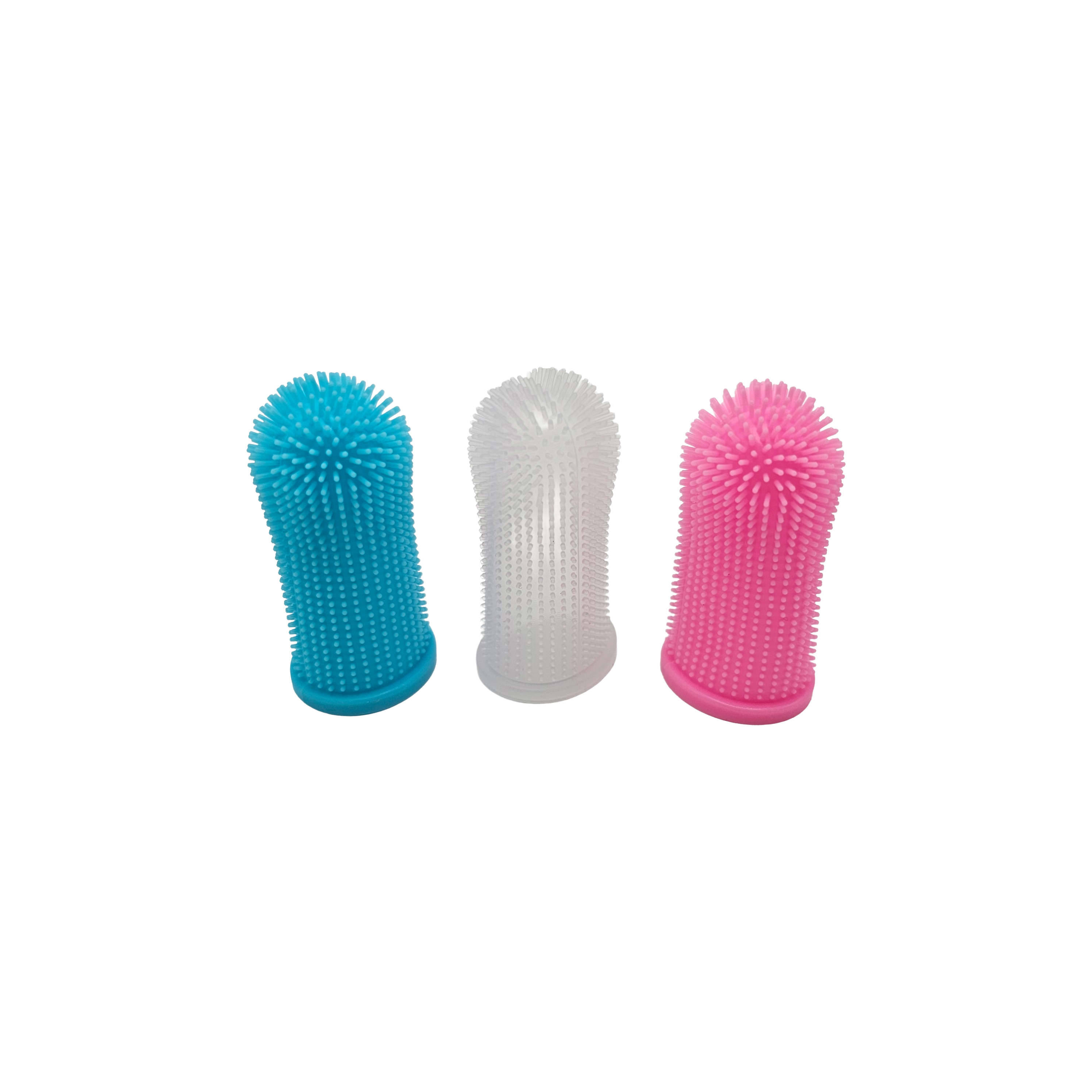 Set 3 Spazzolini da Dito in Silicone Morbido per Igiene Orale Cani e Gatti