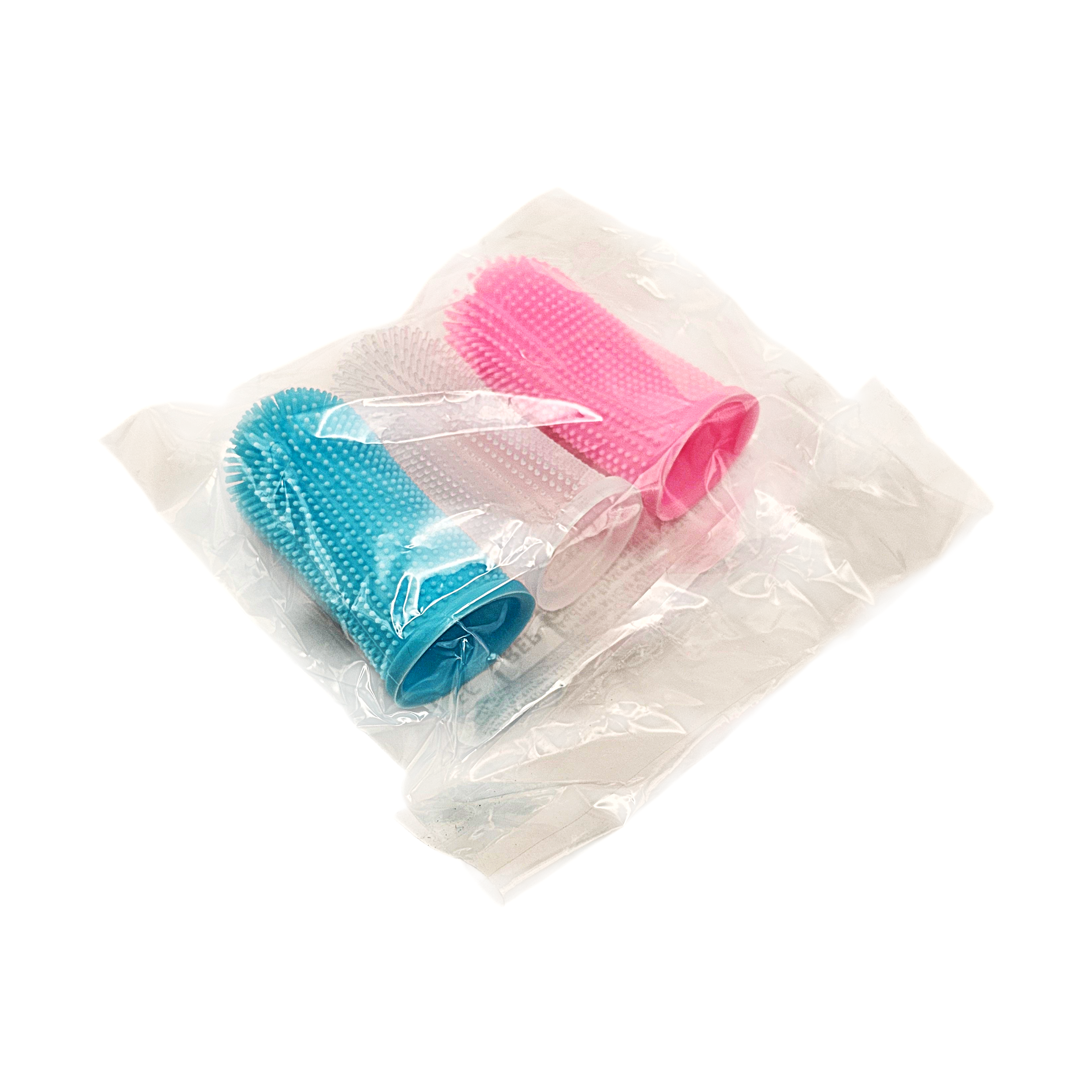 Set 3 Spazzolini da Dito in Silicone Morbido per Igiene Orale Cani e Gatti