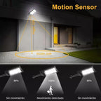 Lampione Solare LED 90W con Sensore di Movimento e Telecomando – 144 LED, Batteria 9000mAh