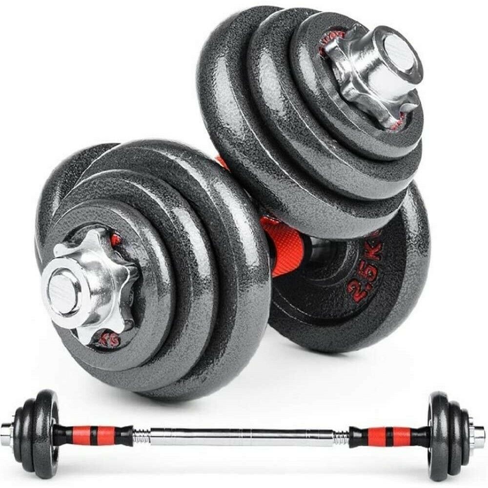 Set Manubri con Bilanciere Regolabile 15 kg – Ideale per Sollevamento Pesi