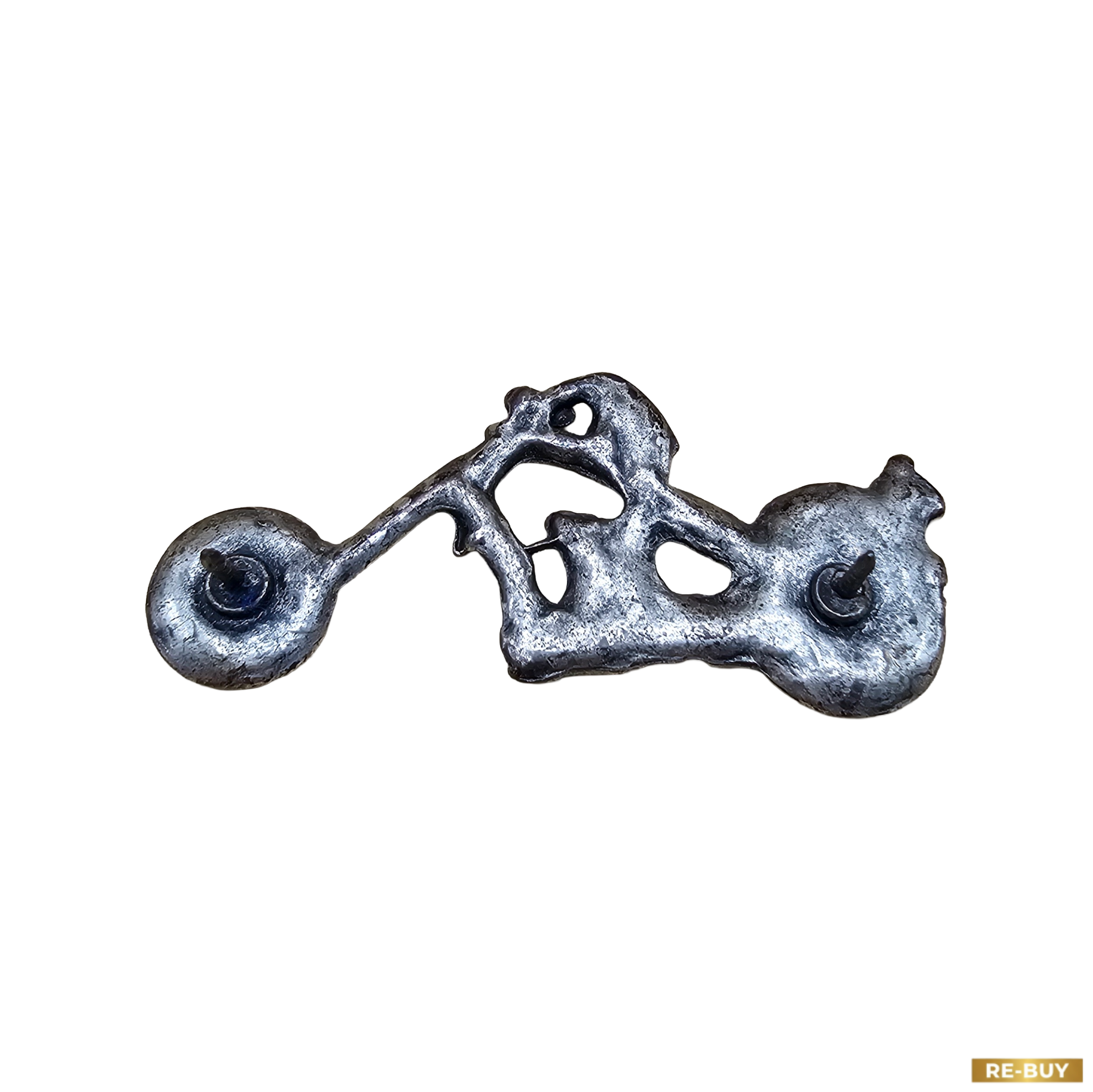 Spilla Vintage Moto Chopper in Metallo Brunito - Pin Biker Stile Custom