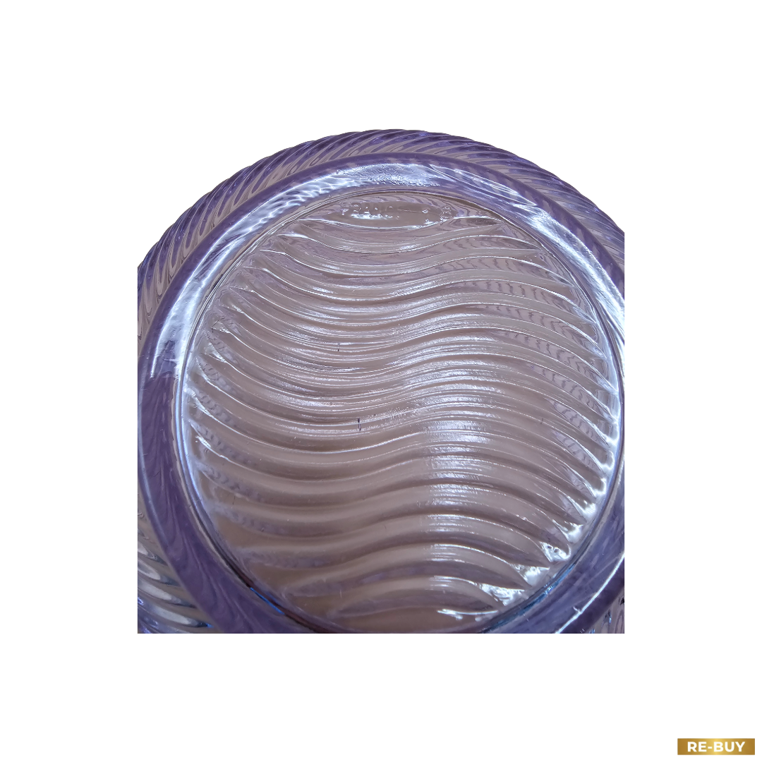 Set 2 Ciotole in Vetro Colorato Vintage Made in France – Design a Onde – Lilla/Blu