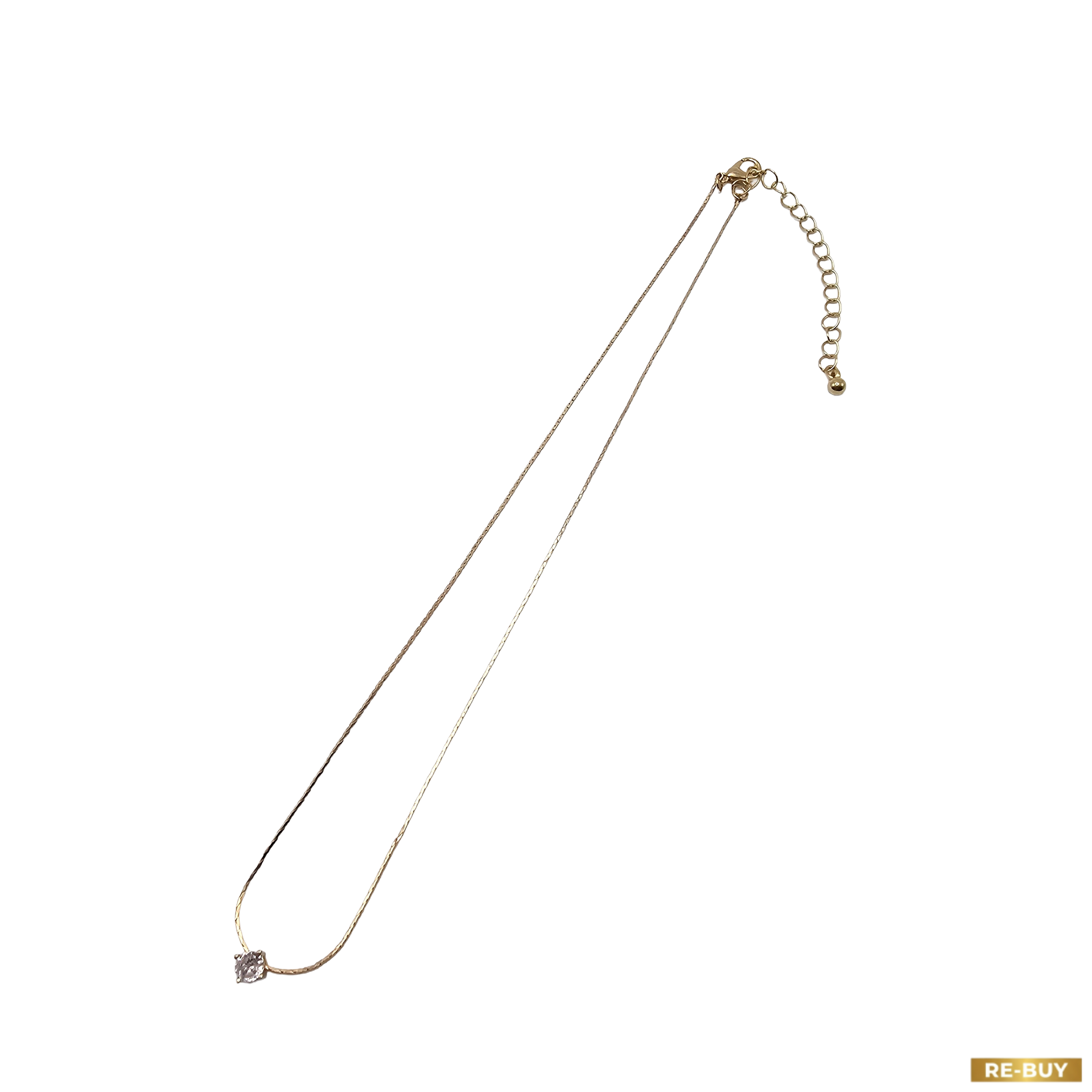 Girocollo Minimal Solitaire - Tonalità Oro con Pendente Punto Luce