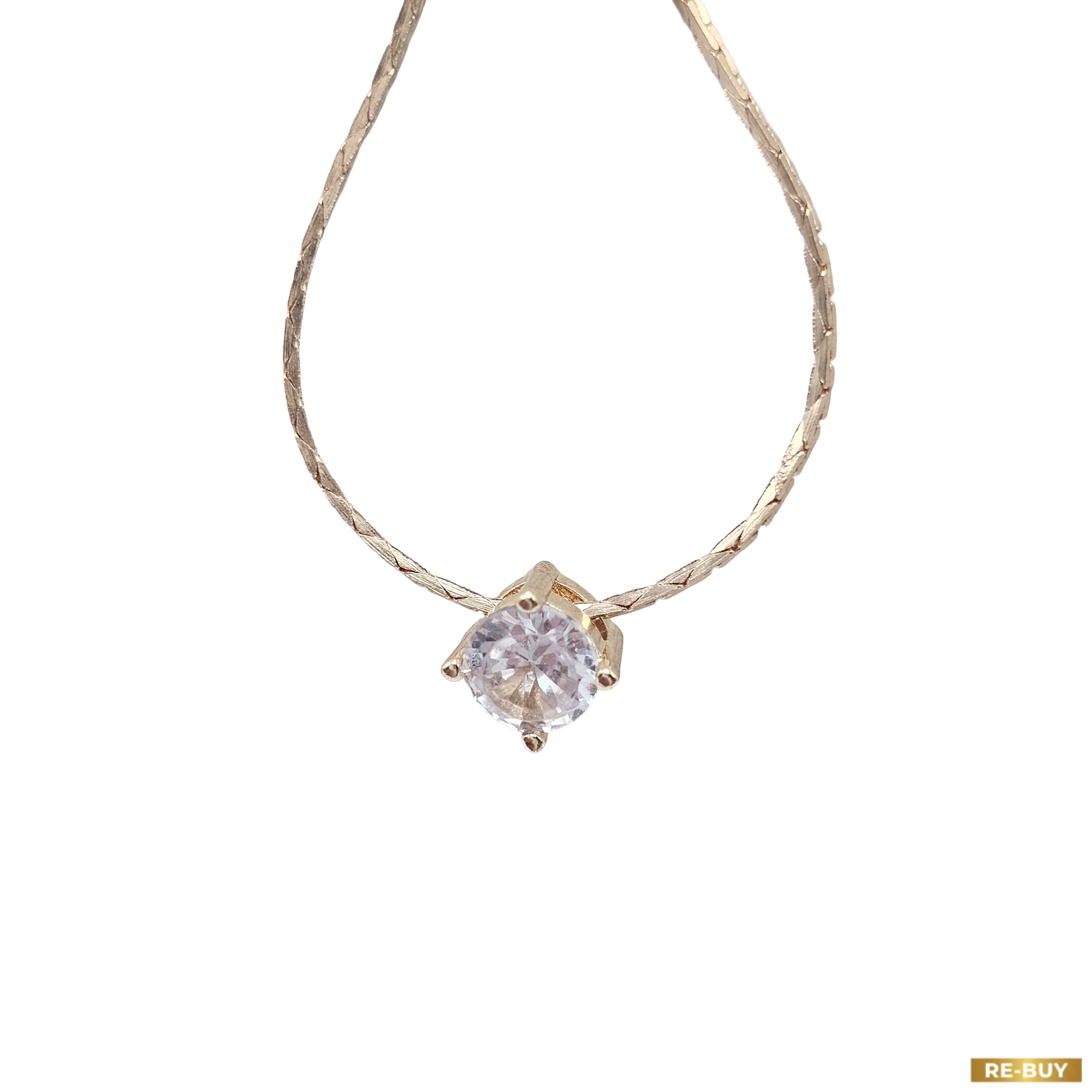 Girocollo Minimal Solitaire - Tonalità Oro con Pendente Punto Luce