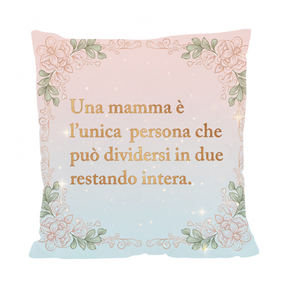 Cuscino Arredo Divano 38x38 cm Dedica per la Mamma - Regalo Compleanno e Festa