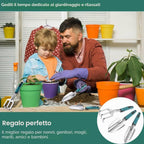 Set Giardinaggio 7 Pezzi in Alluminio Antiruggine con Custodia e Guanti