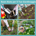 Set Giardinaggio 7 Pezzi in Alluminio Antiruggine con Custodia e Guanti