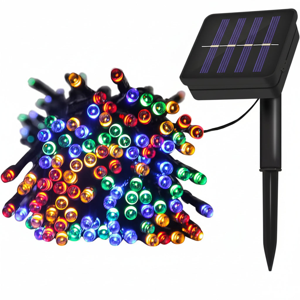 Catena Luminosa a LED Solare 10m con 100 LED: Decorazione Natalizia per Interni ed Esterni