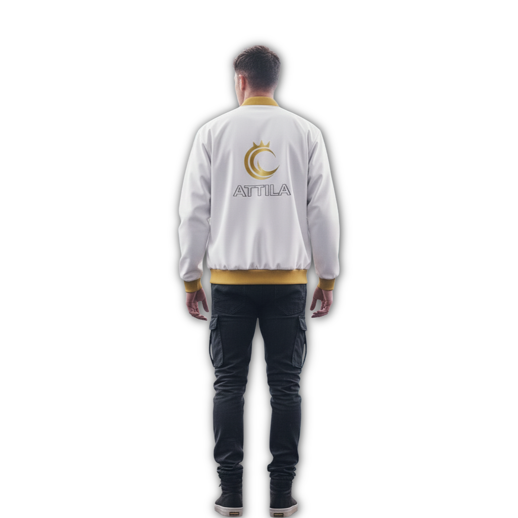 Giacca Bomber Attila Unisex Bianca Alta Qualità
