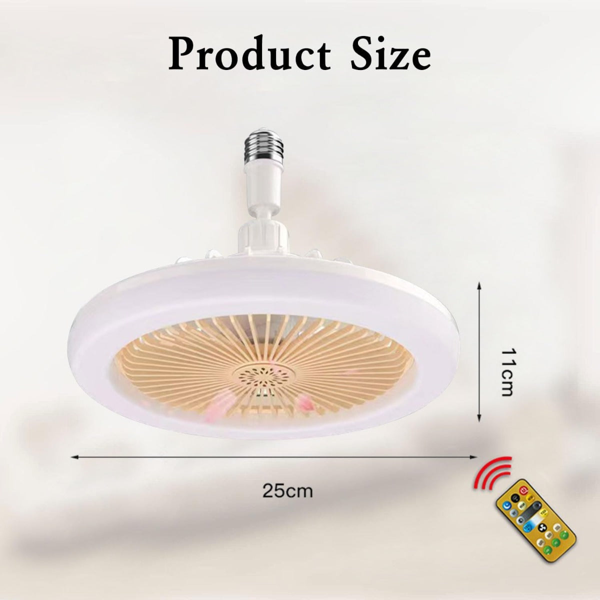 Ventilatore da Soffitto a LED con Telecomando –  3 Colori Dimmerabili, 3 Velocità, Silenzioso e Moderno