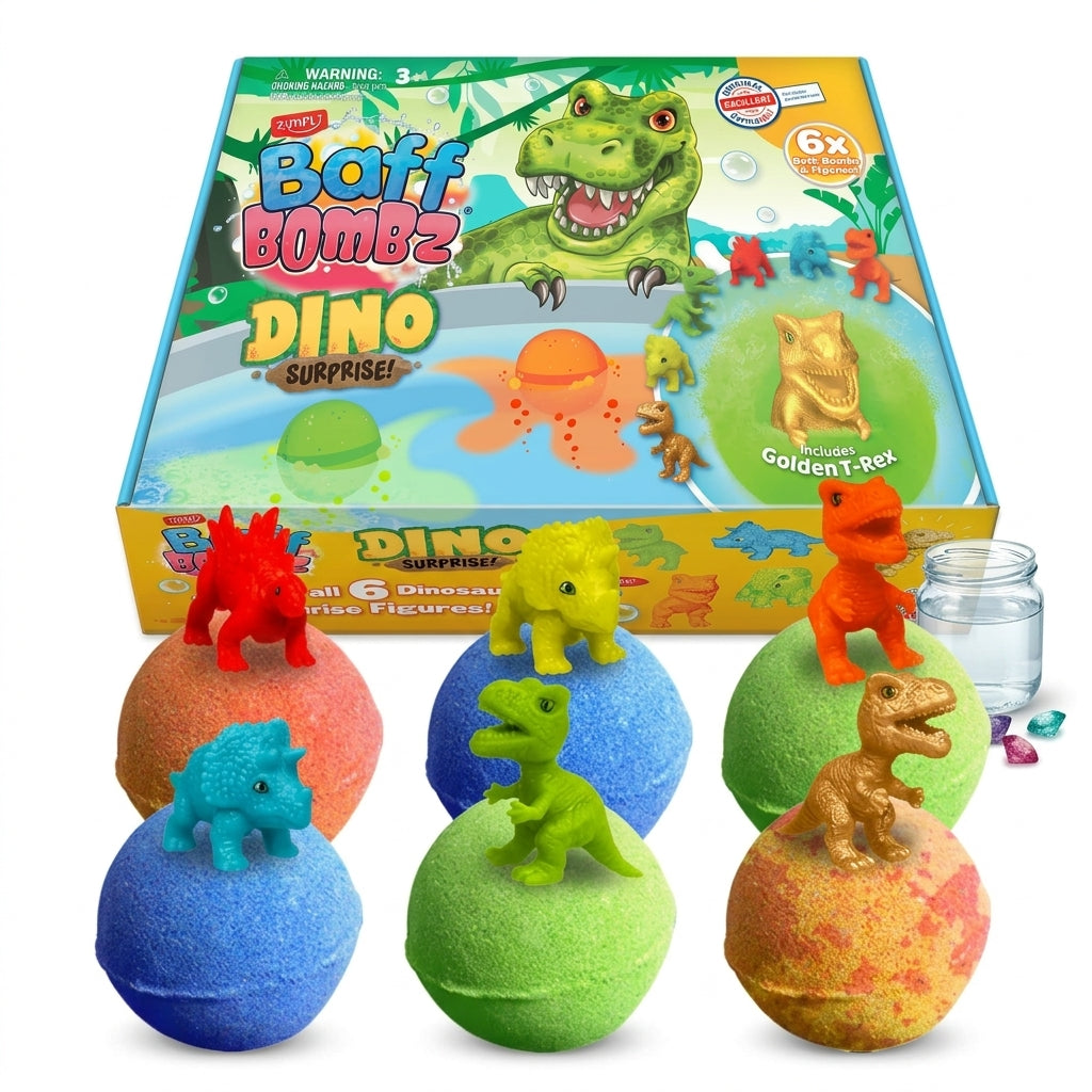 Set 6 Bombe da Bagno Frizzanti con Sorpresa Giocattolo per Bambini 6x100g