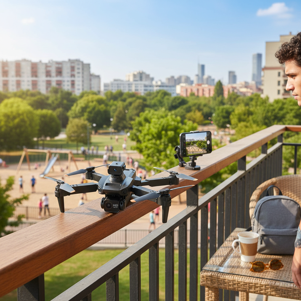 Drone Quadcopter FPV Wi-Fi con Camera HD 1080P, Modalità di Sospensione in Altitudine, Design Pieghevole