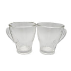 Set 2 Tazze in Vetro Trasparente per Tea, Cappuccino, Cioccolato Caldo - Design Moderno