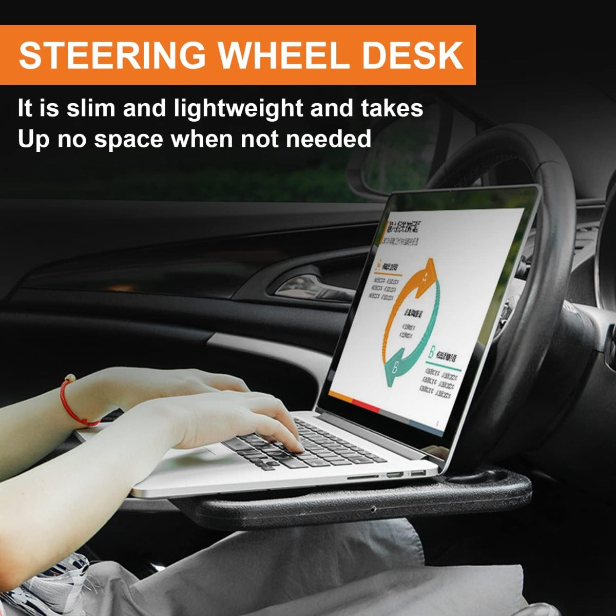 Vassoio per volante per auto tavolo da scrivania per laptop e cibo vassoio da viaggio