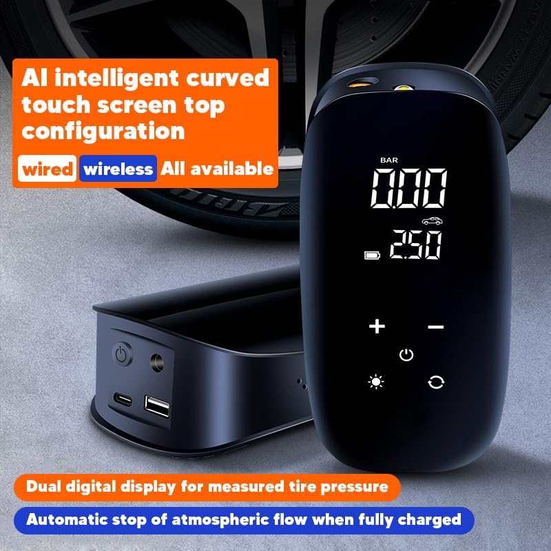 MINI COMPRESSORE ARIA PORTATILE 150 PSI – GONFIATORE RICARICABILE CON DISPLAY DIGITALE