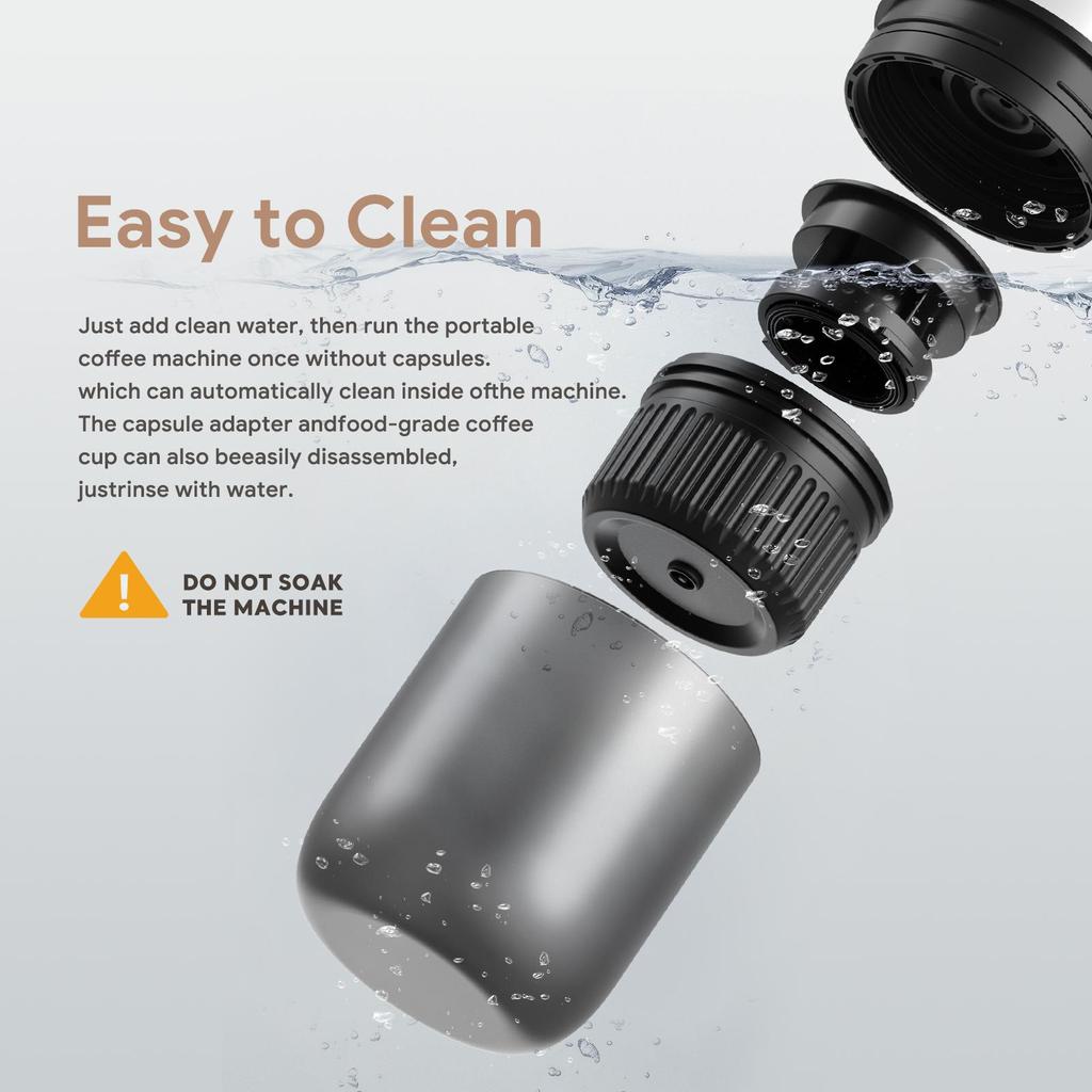 Macchina da Caffè Espresso Portatile 3-in-1 i Cafilas, 17 Bar, Compatibile Nespresso, Dolce Gusto e Caffè in Polvere | Batteria 2600mAh, USB-C, Senza Funzione di Riscaldamento