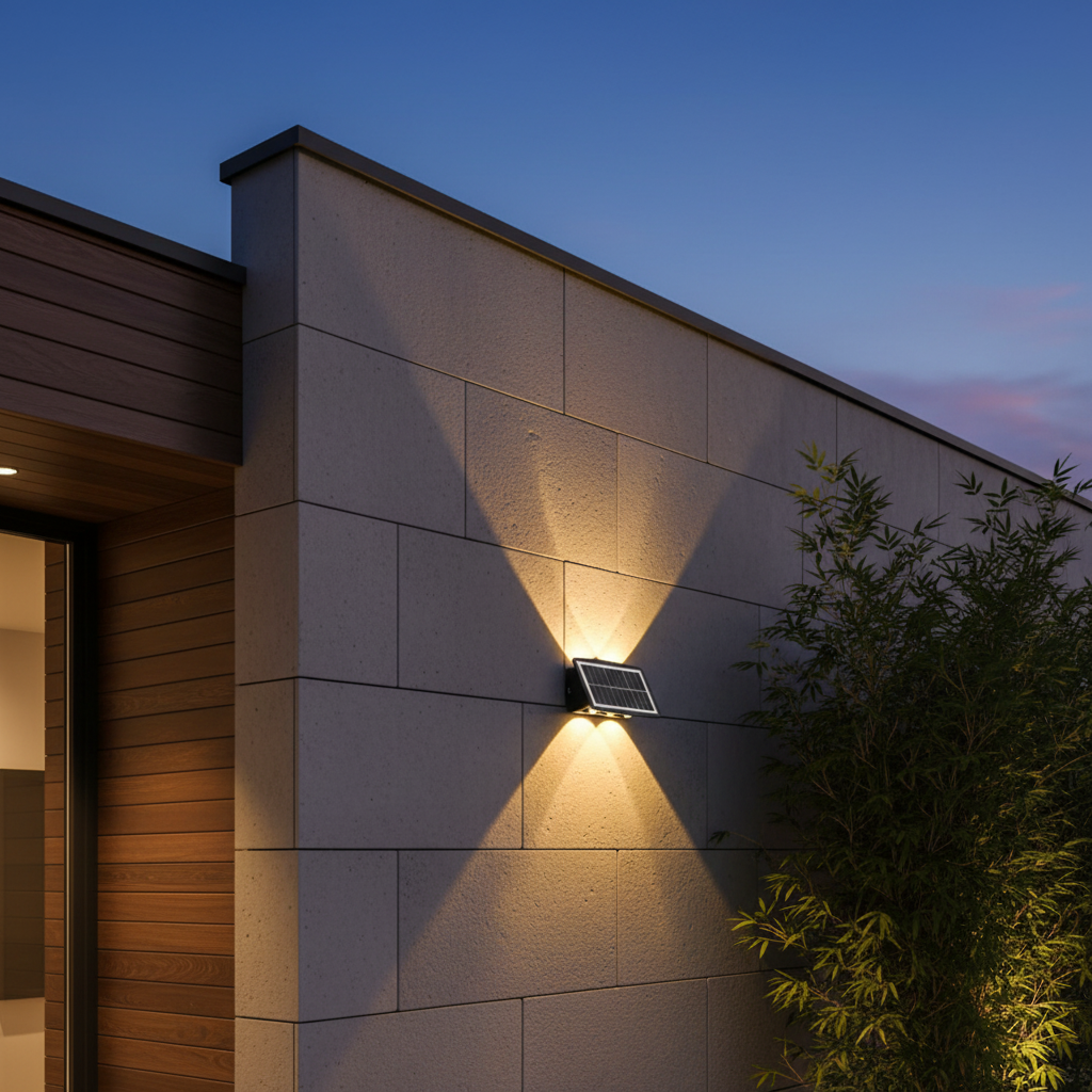 Lampada Solare da Parete con 8 LED Ideale per Giardino