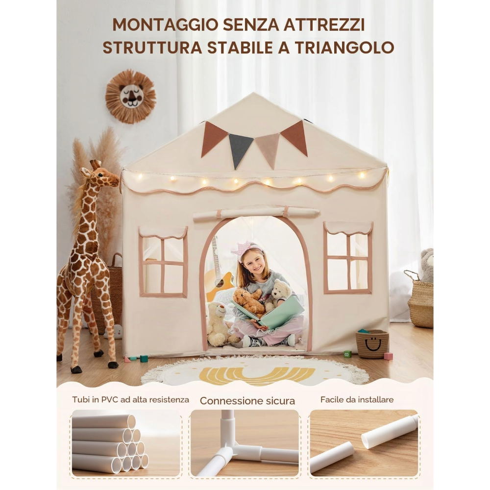 Casetta Magica Per Bambini 2in1 | Tappetino e Luci Incluse