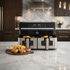 Friggitrice ad Aria XXXL - 2000W Doppio Cestello 15L (7,5L + 7,5L) – Controllo Indipendente