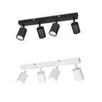 Barra Faretti Orientabili 4 Luci Moderno Plafoniera Soffitto Parete