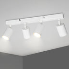 Barra Faretti Orientabili 4 Luci Moderno Plafoniera Soffitto Parete