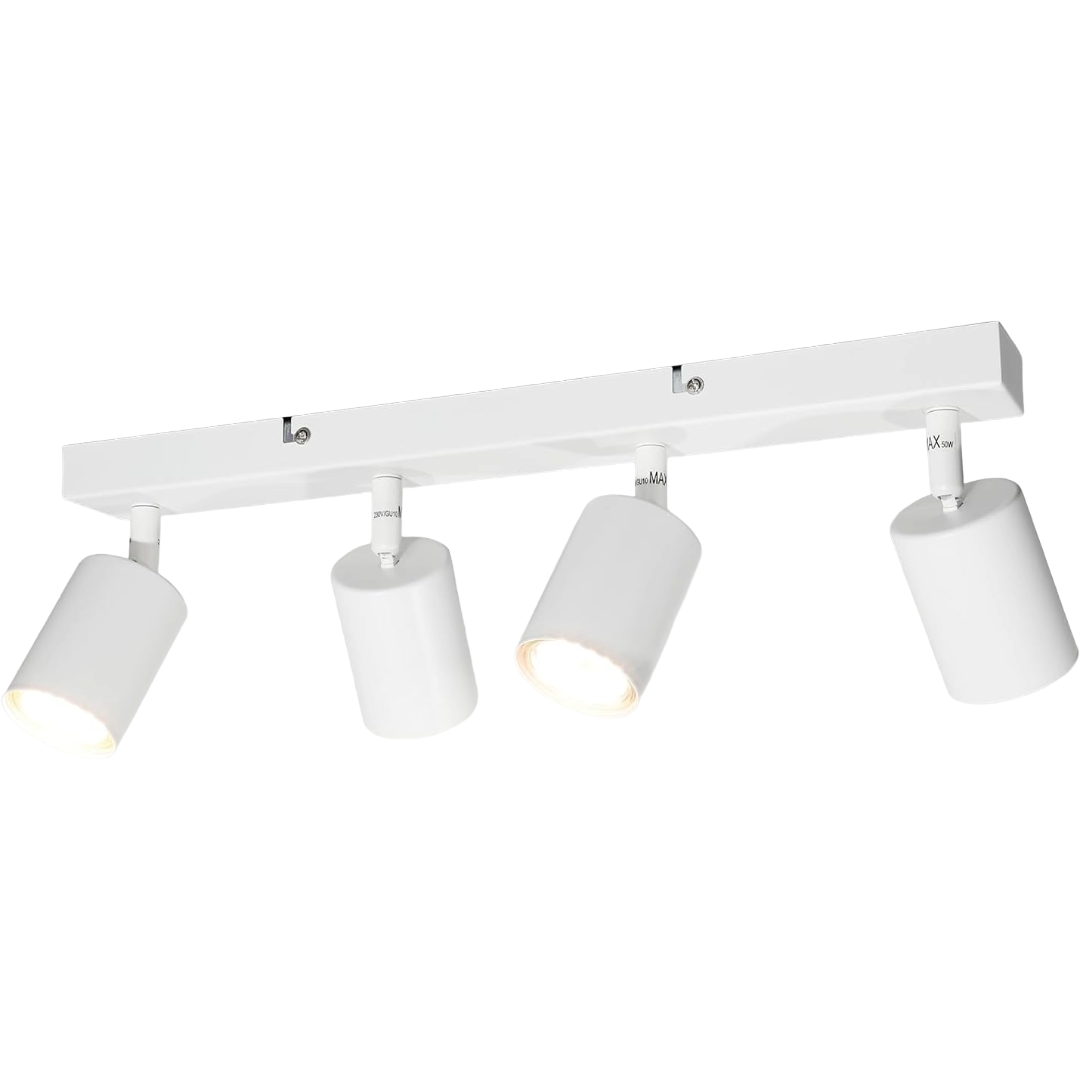 Barra Faretti Orientabili 4 Luci Moderno Plafoniera Soffitto Parete