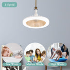 Ventilatore da Soffitto a LED con Telecomando –  3 Colori Dimmerabili, 3 Velocità, Silenzioso e Moderno